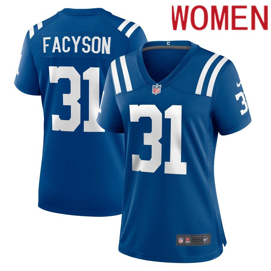 Women Indianapolis Colts #31 Brandon Facyson Nike Royal Player Game NFL Jersey
